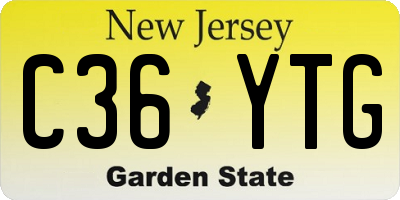 NJ license plate C36YTG