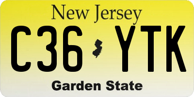 NJ license plate C36YTK