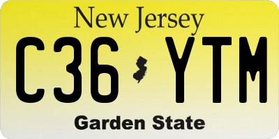 NJ license plate C36YTM