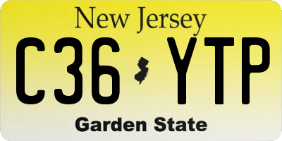 NJ license plate C36YTP