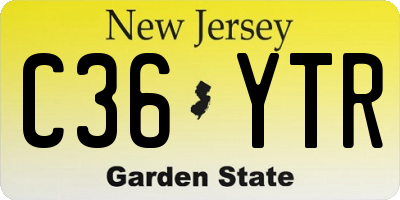 NJ license plate C36YTR
