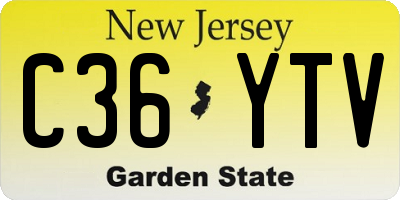 NJ license plate C36YTV