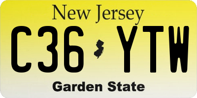 NJ license plate C36YTW