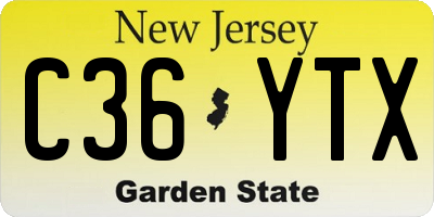 NJ license plate C36YTX