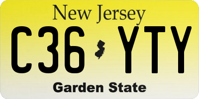 NJ license plate C36YTY