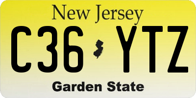 NJ license plate C36YTZ