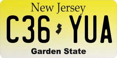 NJ license plate C36YUA