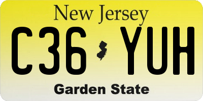 NJ license plate C36YUH