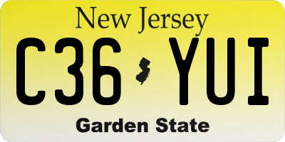NJ license plate C36YUI