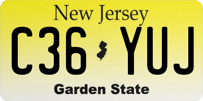 NJ license plate C36YUJ