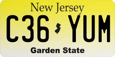 NJ license plate C36YUM