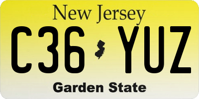 NJ license plate C36YUZ