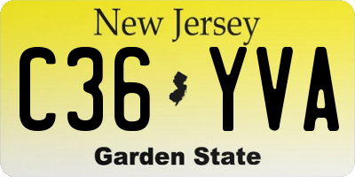 NJ license plate C36YVA