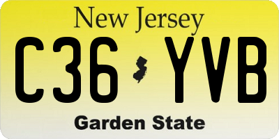 NJ license plate C36YVB