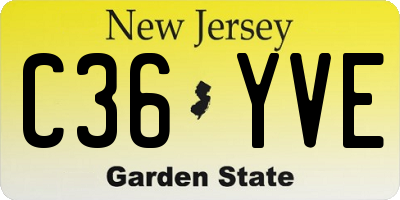 NJ license plate C36YVE