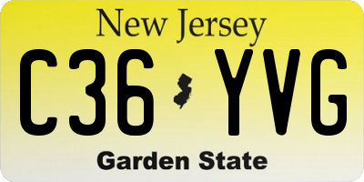 NJ license plate C36YVG