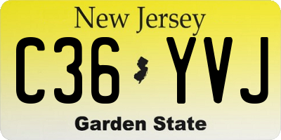 NJ license plate C36YVJ