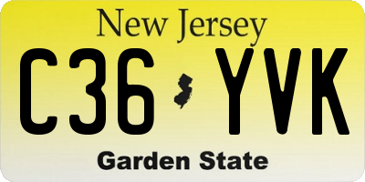 NJ license plate C36YVK