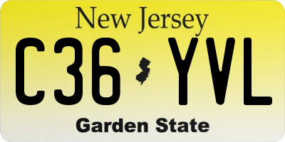 NJ license plate C36YVL