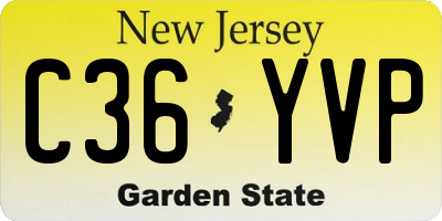 NJ license plate C36YVP
