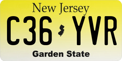 NJ license plate C36YVR
