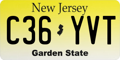 NJ license plate C36YVT