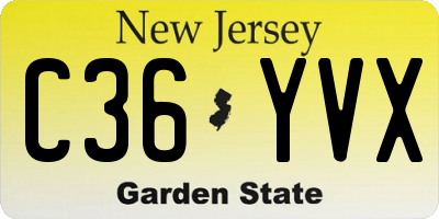 NJ license plate C36YVX