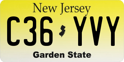 NJ license plate C36YVY