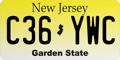 NJ license plate C36YWC