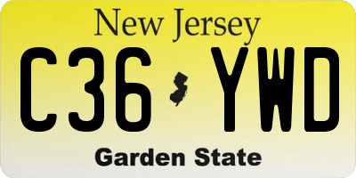 NJ license plate C36YWD