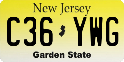 NJ license plate C36YWG