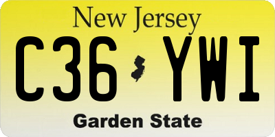 NJ license plate C36YWI