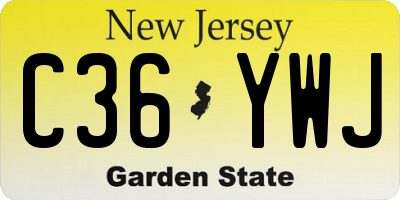NJ license plate C36YWJ