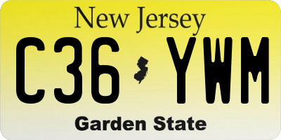 NJ license plate C36YWM