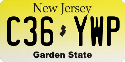 NJ license plate C36YWP