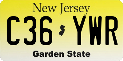 NJ license plate C36YWR