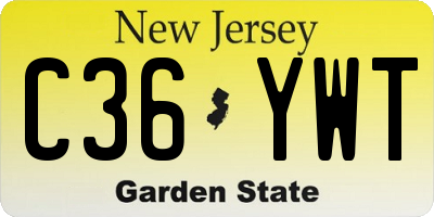 NJ license plate C36YWT