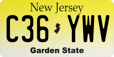 NJ license plate C36YWV