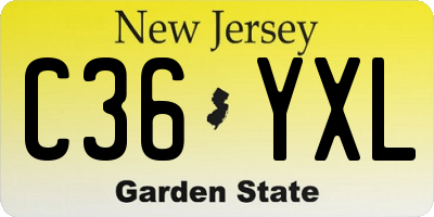 NJ license plate C36YXL
