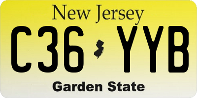 NJ license plate C36YYB