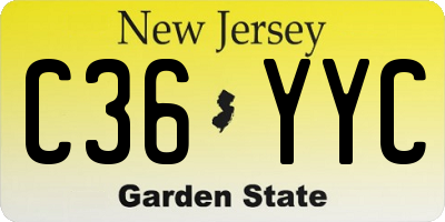 NJ license plate C36YYC