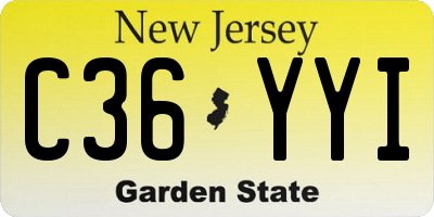 NJ license plate C36YYI