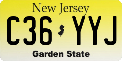 NJ license plate C36YYJ
