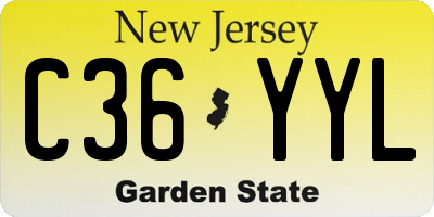 NJ license plate C36YYL