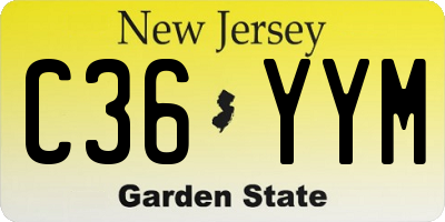 NJ license plate C36YYM