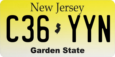 NJ license plate C36YYN