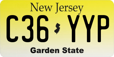 NJ license plate C36YYP