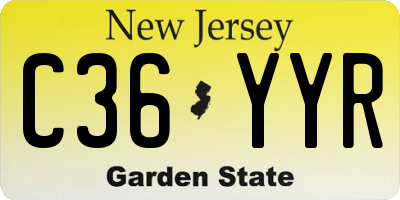NJ license plate C36YYR