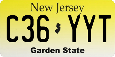 NJ license plate C36YYT
