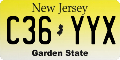 NJ license plate C36YYX